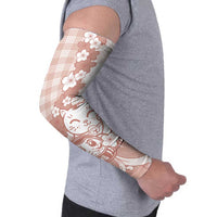 Beige Palaka Hawaiian And Japanese Arm Sleeves Maneki Neko And Sakura Bloom