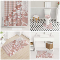 Beige Palaka Hawaiian And Japanese Bathroom Set Maneki Neko And Sakura Bloom DT05 - Polynesian Pride
