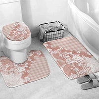 Beige Palaka Hawaiian And Japanese Bathroom Set Maneki Neko And Sakura Bloom DT05 Mat Set Only (3 pcs) One Size Beige - Polynesian Pride