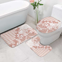 Beige Palaka Hawaiian And Japanese Bathroom Set Maneki Neko And Sakura Bloom DT05 - Polynesian Pride