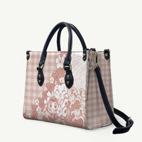 Beige Palaka Hawaiian And Japanese Leather Bag Maneki Neko And Sakura Bloom DT05 Beige - Polynesian Pride