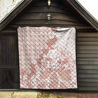Beige Palaka Hawaiian And Japanese Quilt Maneki Neko And Sakura Bloom DT05 - Polynesian Pride