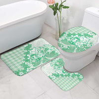 Green Palaka Hawaiian And Japanese Bathroom Set Maneki Neko And Sakura Bloom DT05 - Polynesian Pride