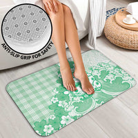 Green Palaka Hawaiian And Japanese Bathroom Set Maneki Neko And Sakura Bloom DT05 - Polynesian Pride