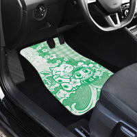 Green Palaka Hawaiian And Japanese Car Mats Maneki Neko And Sakura Bloom