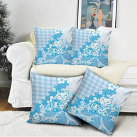 Blue Palaka Hawaiian And Japanese Pillow Cover Maneki Neko And Sakura Bloom DT05 - Polynesian Pride