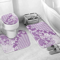 Purple Palaka Hawaiian And Japanese Bathroom Set Maneki Neko And Sakura Bloom DT05 Mat Set Only (3 pcs) One Size Purple - Polynesian Pride