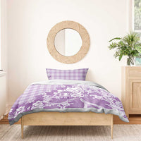 Purple Palaka Hawaiian And Japanese Bedding Set Maneki Neko And Sakura Bloom DT05 - Polynesian Pride