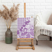 Purple Palaka Hawaiian And Japanese Canvas Wall Art Maneki Neko And Sakura Bloom