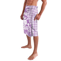 Purple Palaka Hawaiian And Japanese Lavalava Maneki Neko And Sakura Bloom DT05 - Polynesian Pride