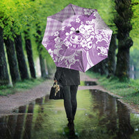 Purple Palaka Hawaiian And Japanese Umbrella Maneki Neko And Sakura Bloom