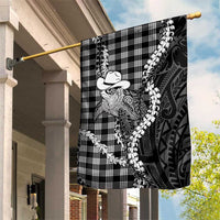 Black Hawaii Palaka Cowboy Turtle Garden Flag Hawaiian Paniolo Puakenikeni Maile Lei