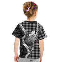 Black Hawaii Palaka Cowboy Turtle Kid T Shirt Hawaiian Paniolo Puakenikeni Maile Lei DT05 - Polynesian Pride
