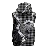 Black Hawaii Palaka Cowboy Turtle Sleeveless Hoodie Hawaiian Paniolo Puakenikeni Maile Lei DT05 - Polynesian Pride