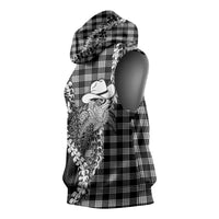 Black Hawaii Palaka Cowboy Turtle Sleeveless Hoodie Hawaiian Paniolo Puakenikeni Maile Lei DT05 - Polynesian Pride
