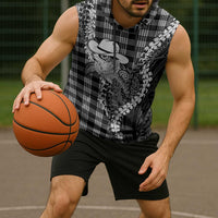 Black Hawaii Palaka Cowboy Turtle Sleeveless Hoodie Hawaiian Paniolo Puakenikeni Maile Lei DT05 - Polynesian Pride