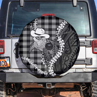 Black Hawaii Palaka Cowboy Turtle Spare Tire Cover Hawaiian Paniolo Puakenikeni Maile Lei DT05 Black - Polynesian Pride