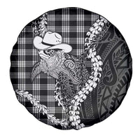 Black Hawaii Palaka Cowboy Turtle Spare Tire Cover Hawaiian Paniolo Puakenikeni Maile Lei DT05 - Polynesian Pride