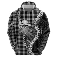 Black Hawaii Palaka Cowboy Turtle Zip Hoodie Hawaiian Paniolo Puakenikeni Maile Lei DT05 - Polynesian Pride