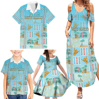 Custom Hawaii Surfing Family Matching Summer Maxi Dress and Hawaiian Shirt He'e Nalu