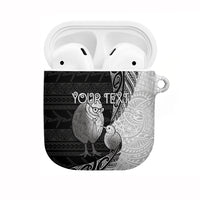 Personalised New Zealand Father's Day AirPods Case Papa Kiwi Bird Tribal Pattern DT05 Black - Polynesian Pride
