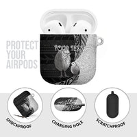 Personalised New Zealand Father's Day AirPods Case Papa Kiwi Bird Tribal Pattern DT05 - Polynesian Pride