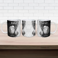 Personalised New Zealand Father's Day Ceramic Mug Papa Kiwi Bird Tribal Pattern DT05 - Polynesian Pride