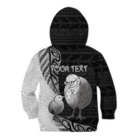 Personalised New Zealand Father's Day Kid Hoodie Papa Kiwi Bird Tribal Pattern DT05 - Polynesian Pride