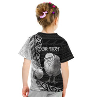 Personalised New Zealand Father's Day Kid T Shirt Papa Kiwi Bird Tribal Pattern DT05 - Polynesian Pride