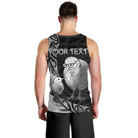 Personalised New Zealand Father's Day Men Tank Top Papa Kiwi Bird Tribal Pattern DT05 - Polynesian Pride