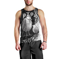 Personalised New Zealand Father's Day Men Tank Top Papa Kiwi Bird Tribal Pattern DT05 - Polynesian Pride