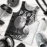 Personalised New Zealand Father's Day Men Tank Top Papa Kiwi Bird Tribal Pattern DT05 - Polynesian Pride