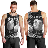 Personalised New Zealand Father's Day Men Tank Top Papa Kiwi Bird Tribal Pattern DT05 - Polynesian Pride