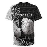 Personalised New Zealand Father's Day Rugby Jersey Papa Kiwi Bird Tribal Pattern DT05 - Polynesian Pride