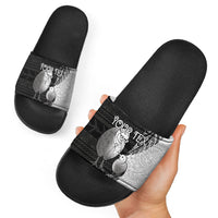 Personalised New Zealand Father's Day Slide Sandals Papa Kiwi Bird Tribal Pattern DT05 - Polynesian Pride