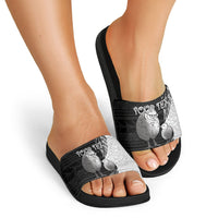 Personalised New Zealand Father's Day Slide Sandals Papa Kiwi Bird Tribal Pattern DT05 - Polynesian Pride