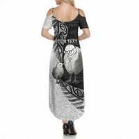 Personalised New Zealand Father's Day Summer Maxi Dress Papa Kiwi Bird Tribal Pattern DT05 - Polynesian Pride