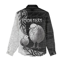 Personalised New Zealand Father's Day Women Casual Shirt Papa Kiwi Bird Tribal Pattern DT05 - Polynesian Pride