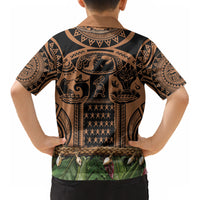 Polynesia Maui Tattoo Inspired Kid Hawaiian Shirt Tropical Leaf Skirt Costume