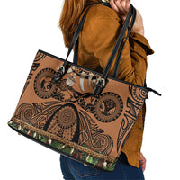 Polynesia Maui Tattoo Inspired Leather Tote Bag Tropical Leaf Skirt Costume