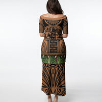 Polynesia Maui Tattoo Inspired Puletasi Tropical Leaf Skirt Costume