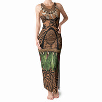 Polynesia Maui Tattoo Inspired Tank Maxi Dress Tropical Leaf Skirt Costume