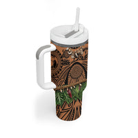 Polynesia Maui Tattoo Inspired Tumbler With Handle Tropical Leaf Skirt Costume