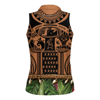 Polynesia Maui Tattoo Inspired Women Sleeveless Polo Shirt Tropical Leaf Skirt Costume