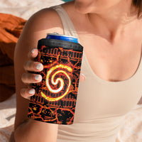 Polynesia Lava Monster Cosplay 4 in 1 Can Cooler Tumbler Fiery Glowing Volcano Crack Pattern