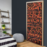 Polynesia Lava Monster Cosplay Door Cover Fiery Glowing Volcano Crack Pattern