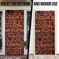 Polynesia Lava Monster Cosplay Door Cover Fiery Glowing Volcano Crack Pattern