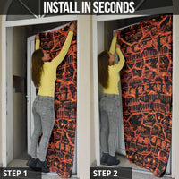 Polynesia Lava Monster Cosplay Door Cover Fiery Glowing Volcano Crack Pattern