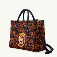 Polynesia Lava Monster Cosplay Leather Bag Fiery Glowing Volcano Crack Pattern