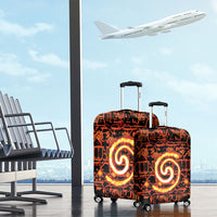 Polynesia Lava Monster Cosplay Luggage Cover Fiery Glowing Volcano Crack Pattern